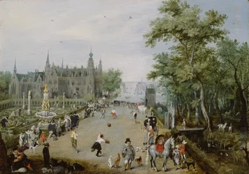 Ein Jeu de Paume vor einem Landpalast, ca. 1614